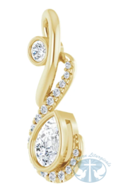 14K Yellow 1/2 CTW Diamond Pendant