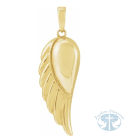 Necklace/Pendant Angel Wing Ash Holder Pendant 14K Yellow Gold