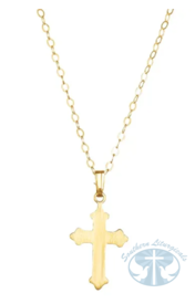 14K Yellow Gold Cross 15&quot; Necklace