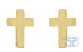 Cross Earrings 14K Yellow Gold