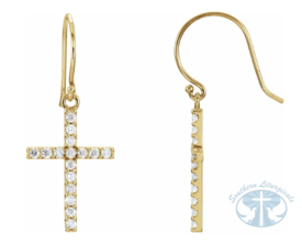 Natural Diamond Cross Earrings