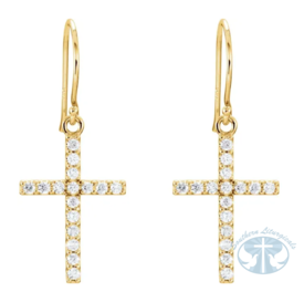 Earrings Natural Diamond Cross Earrings