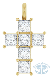 Necklace/Pendant Natural Diamond Cross Pendant