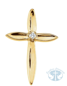 Natural Diamond Cross Lapel Pin