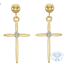 Natural Diamond Cross Earrings