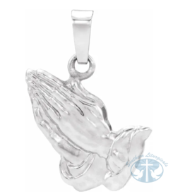 Necklace/Pendant Praying Hands Pendant White Gold