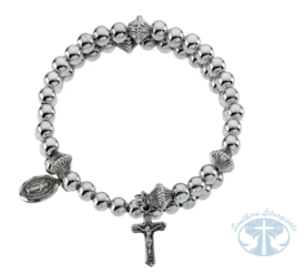 Sterling Silver Bead Wrap Rosary Bracelet