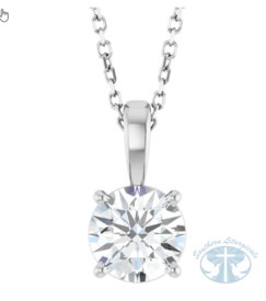 Necklace/Pendant 14K White 1 CTW Natural Diamond 18" Necklace