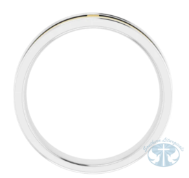 14K White/Yellow Gold Cross Band