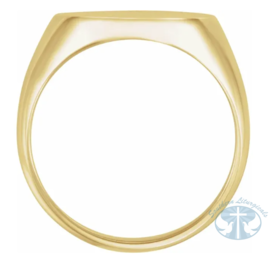 Oval Signet Ring 14K Yellow Gold 27x19 mm