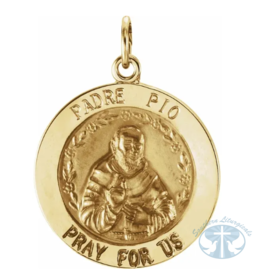 Necklace/Pendant Round St. Padre Pio Medal