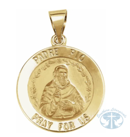 Necklace/Pendant Round Hollow Padre Pio Medal