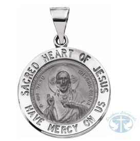 Necklace/Pendant Round Hollow Sacred Heart of Jesus Medal