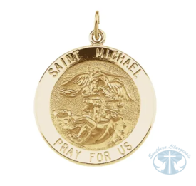 Necklace/Pendant St. Michael Medal 14K Yellow Gold