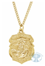 Necklace/Pendant St. Michael 24" Necklace 24K Yellow Gold-Plated