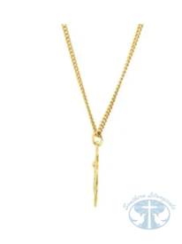 St. Michael 24&quot; Necklace 24K Yellow Gold-Plated