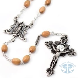 Rosary Annunciation Rosary Silver with Wooden Beads
