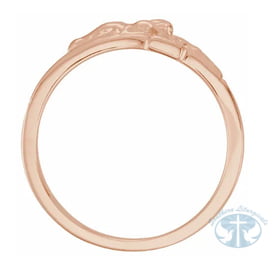 Crucifix Solid 12mm Ring - 14K Rose Gold