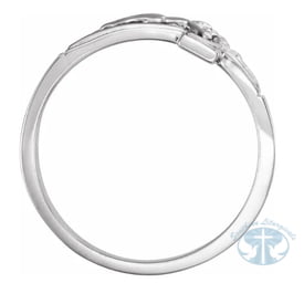 Crucifix Solid 12mm Ring - Platinum