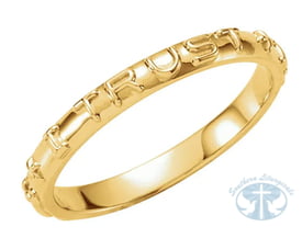 Rings Jesus I Trust In You - 10K Yellow Gold Ring