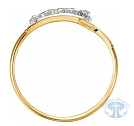 Men's Crucifix 14K White and Yellow Gold Ring