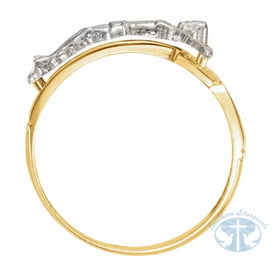 Men's Large Crucifix 14K White and Yellow Gold Ring