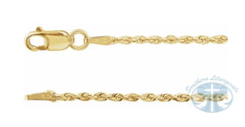 Chains 14K Yellow Gold 1.3mm Diamond-Cut Rope Chain