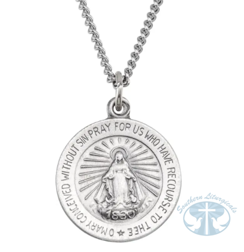 Miraculous Medal with 24" Curb Chain