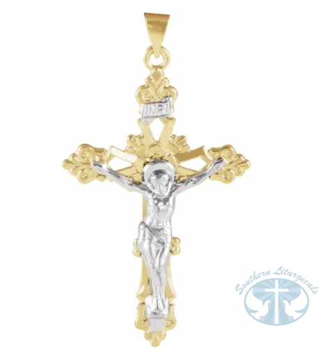 Crucifix Pendant 14 K Yellow Gold