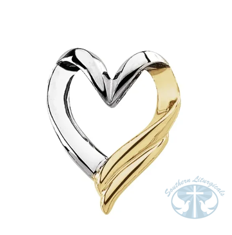 Heart Slide Pendant 14K Yellow/White Gold