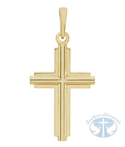 14K Yellow Cross Pendant