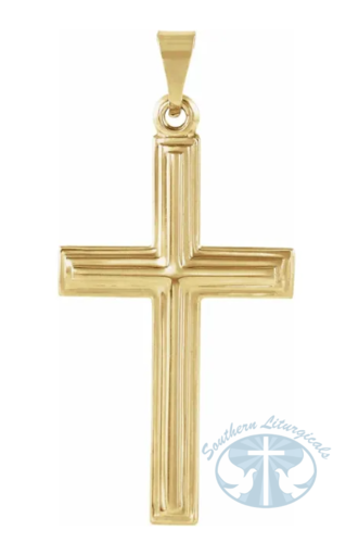 14K Yellow Cross Pendant