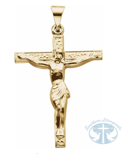 Crucifix Pendant 14K Yellow Gold 24.5x19.2 mm