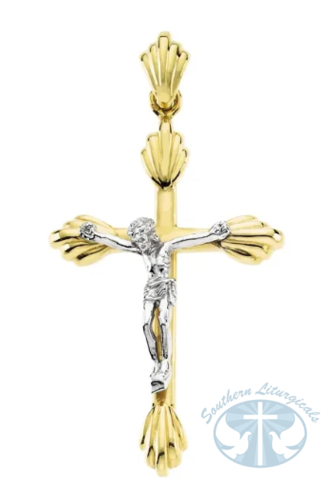 Cross Pendant 14K Yellow Gold 40x 25.7 mm