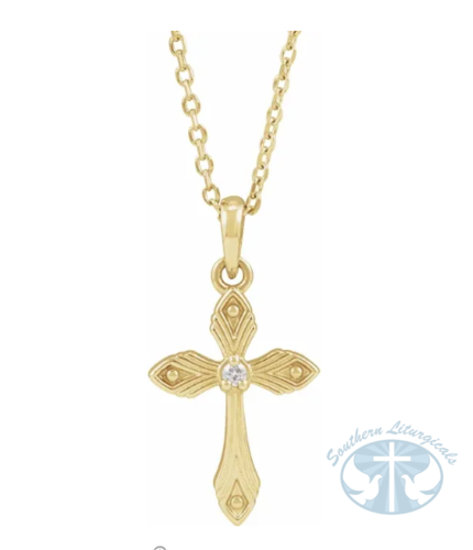 Natural Diamond Cross 16-18" Necklace | Religious Jewelry