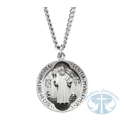 St. Benedict Medal Necklace  Sterling Silver | Religious Jewelry