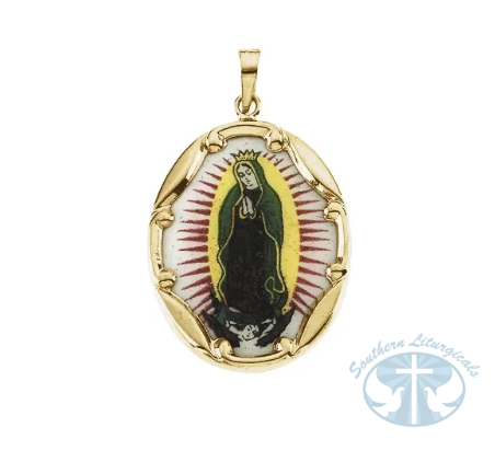 Our Lady of Guadalupe Hand-Painted Porcelain Medal