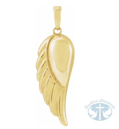 Angel Wing Ash Holder Pendant 14K Yellow Gold