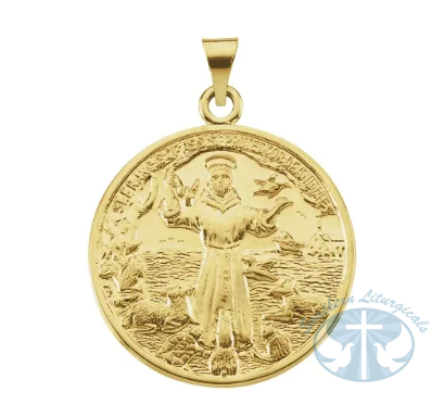 St. Francis of Assisi Medal 14K Yellow Gold