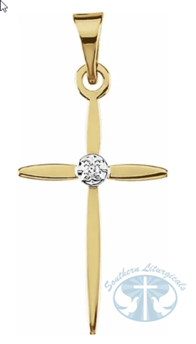 Natural Diamond Cross Pendant