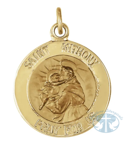 14K Yellow 15 mm St. Anthony Medal