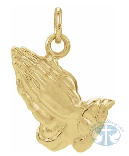 Praying Hands Pendant 14K Yellow gold