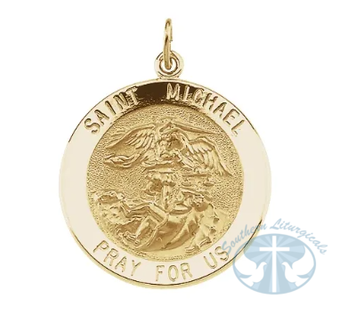 St. Michael Medal 14K Yellow Gold