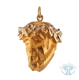 Face of Jesus Pendant 14K Yellow Gold | Religious Jewelry