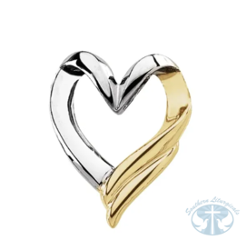 Cross Pendants Heart Slide Pendant 14K Yellow/White Gold