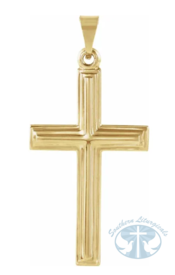 14K Yellow Cross Pendant