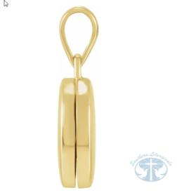 14K Yellow Gold Round Locket Pendant