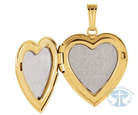 14K Yellow .02 CT Natural Diamond Heart Locket