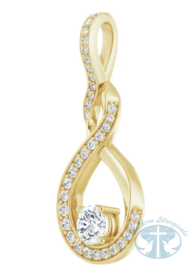 Natural Diamond Pendant 14K Yellow Gold 3/8 CTW