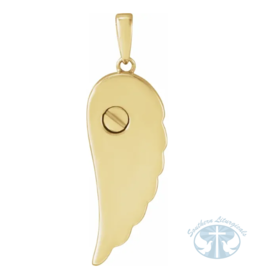 Angel Wing Ash Holder Pendant 14K Yellow Gold